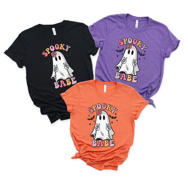 Hippie Halloween Shirt,Ghost Shirt, Halloween T-Shirt, Spooky Shirt, Ghost Shirt, Women's Halloween Shirt, Halloween Party Shirt