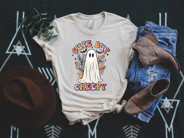 Cute But Creepy Shirt, Cute Halloween T-Shirt, Cute Spooky Shirt,Spooky Shirt, Ghost Shirt, Women's Halloween Shirt,Halloween Party Shirt