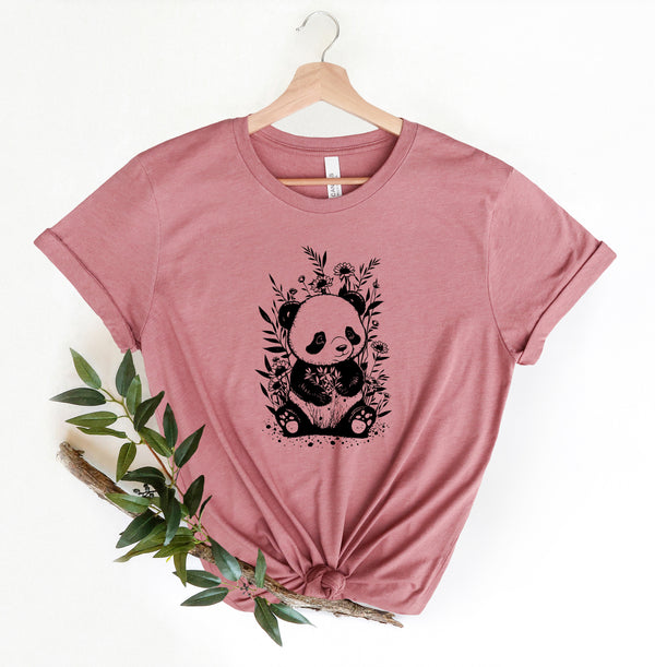 Floral Panda Shirt, Boho Baby Panda Shirt for Her, Panda shirt, Birthday Gift, Shirt for Women, Shirt for Panda Lover