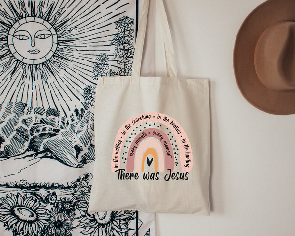 There Was Jesus Tote Bag, Jesus  Tote Bag,Christian Tote Bag , Canvas Tote Bag