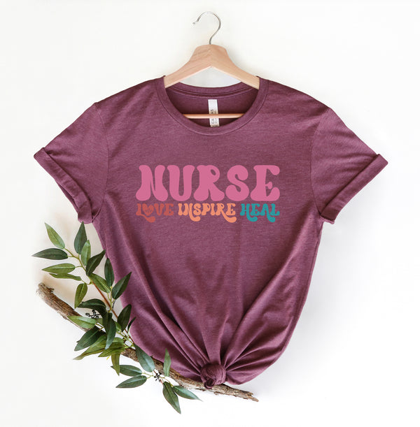 Nurse Love Inspire Heal Shirt , Nurse Shirt, Gift Shirt