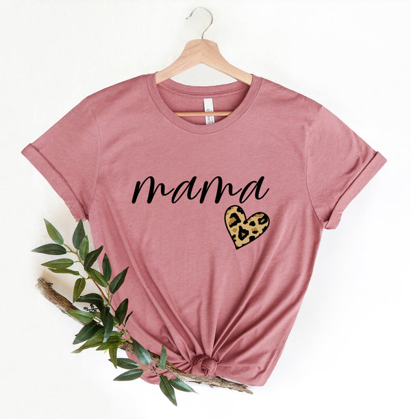 Leopard Mama Shirt, Mama Shirt, Leopard Heart Shirt, Gift For Her