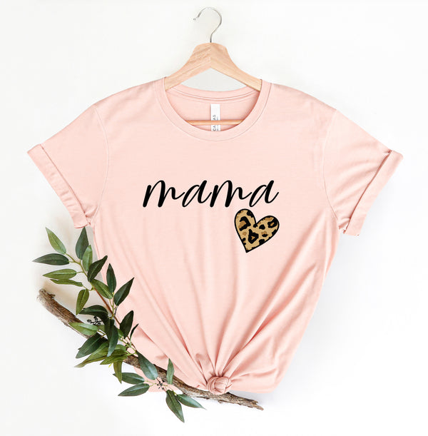 Leopard Mama Shirt, Mama Shirt, Leopard Heart Shirt, Gift For Her