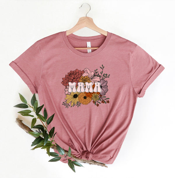 Floral Mama Shirt, Vintage Mama Shirt, Retro Mom Shirt, Retro Outfit for Women, Mom Gift, Mother's Day Shirt
