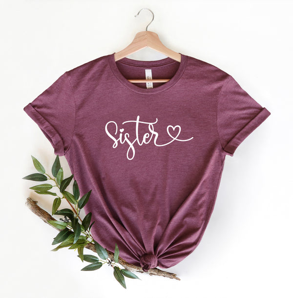 Sister Love Shirt,Sister Heart Shirt,  Gift Shirt