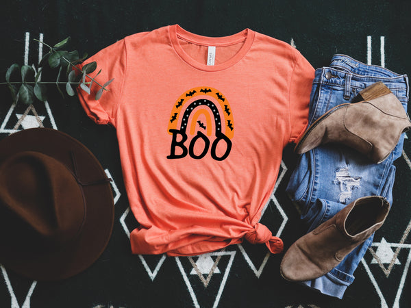 Halloween Boo Shirt, Gnomes Halloween Rainbow shirt