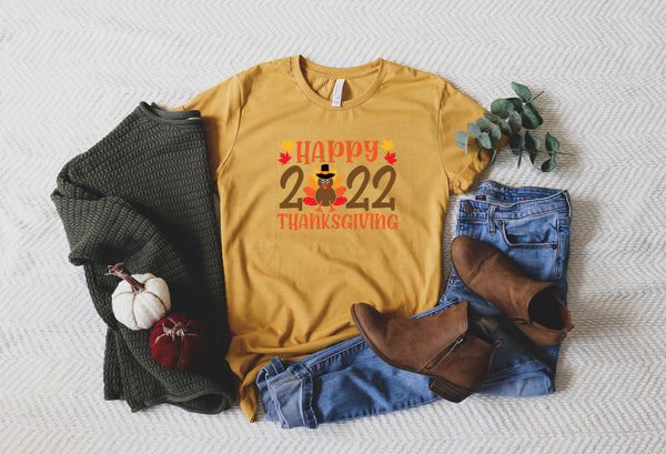 Happy Thanksgiving 2022 Shirt, Thankful to My Tribe Shirt, Thanksgiving Dinner Shirt, Turkey Shirt