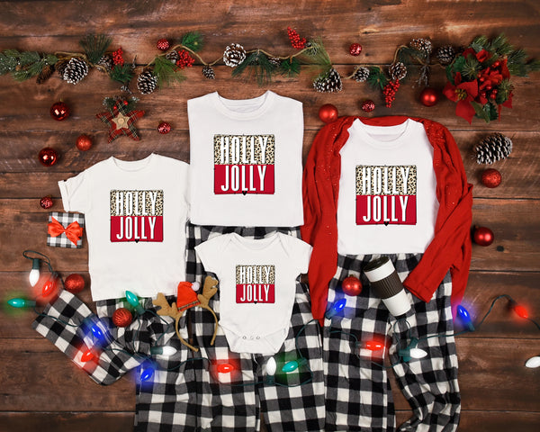 Holly Jolly Leopard Shirt, Christmas Gift, Christmas Shirt