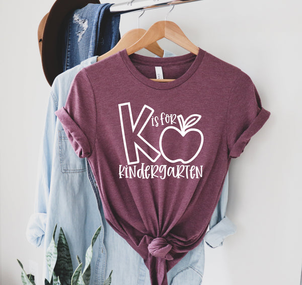 Kis For Kindergarten Shirt, Back To School Shirt, Apple Shirt