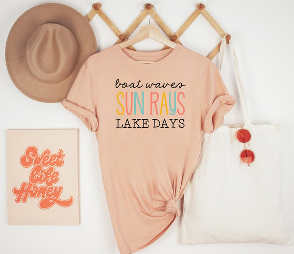 Boat Waves Sun Rays Lake Days Shirt, Camping Shirt